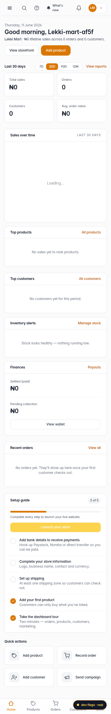 Create an order by scanning barcodes: step 1 (mobile)