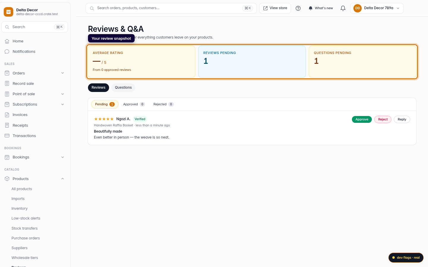 Customer reviews and how you moderate them: step 2 (web)