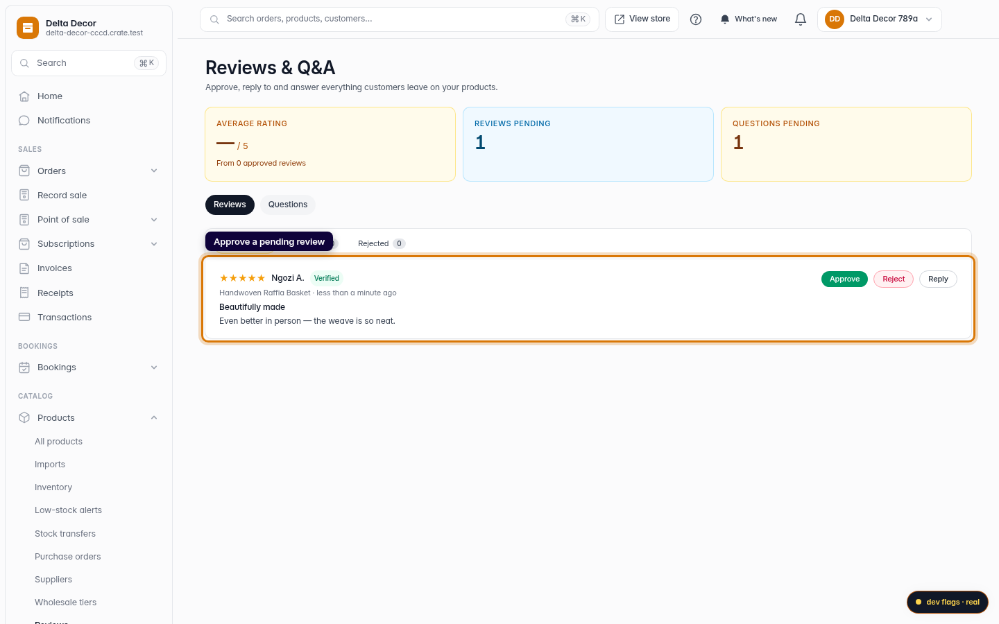 Customer reviews and how you moderate them: step 3 (web)