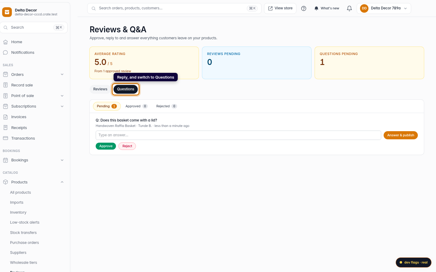 Customer reviews and how you moderate them: step 4 (web)