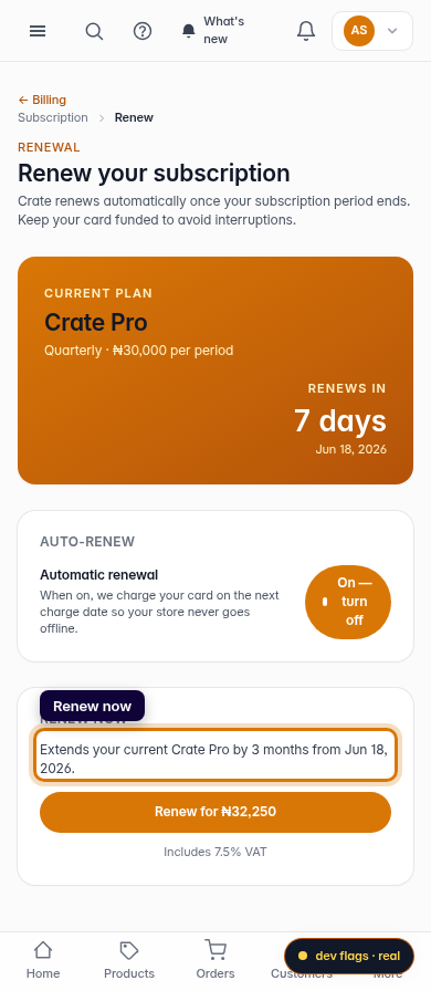 Renew your plan early: step 4 (mobile)