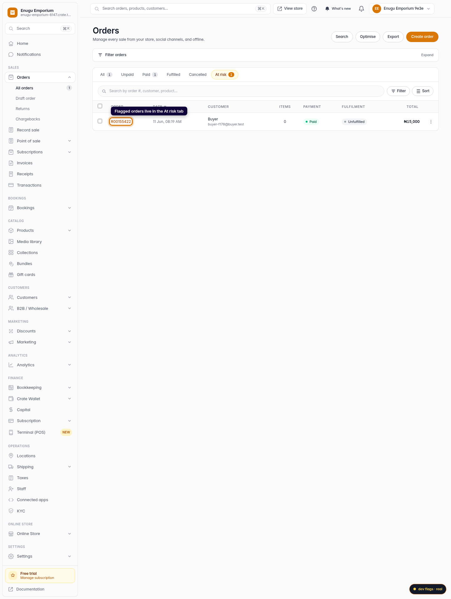 Attention orders: review, refund or fulfil: step 1 (web)