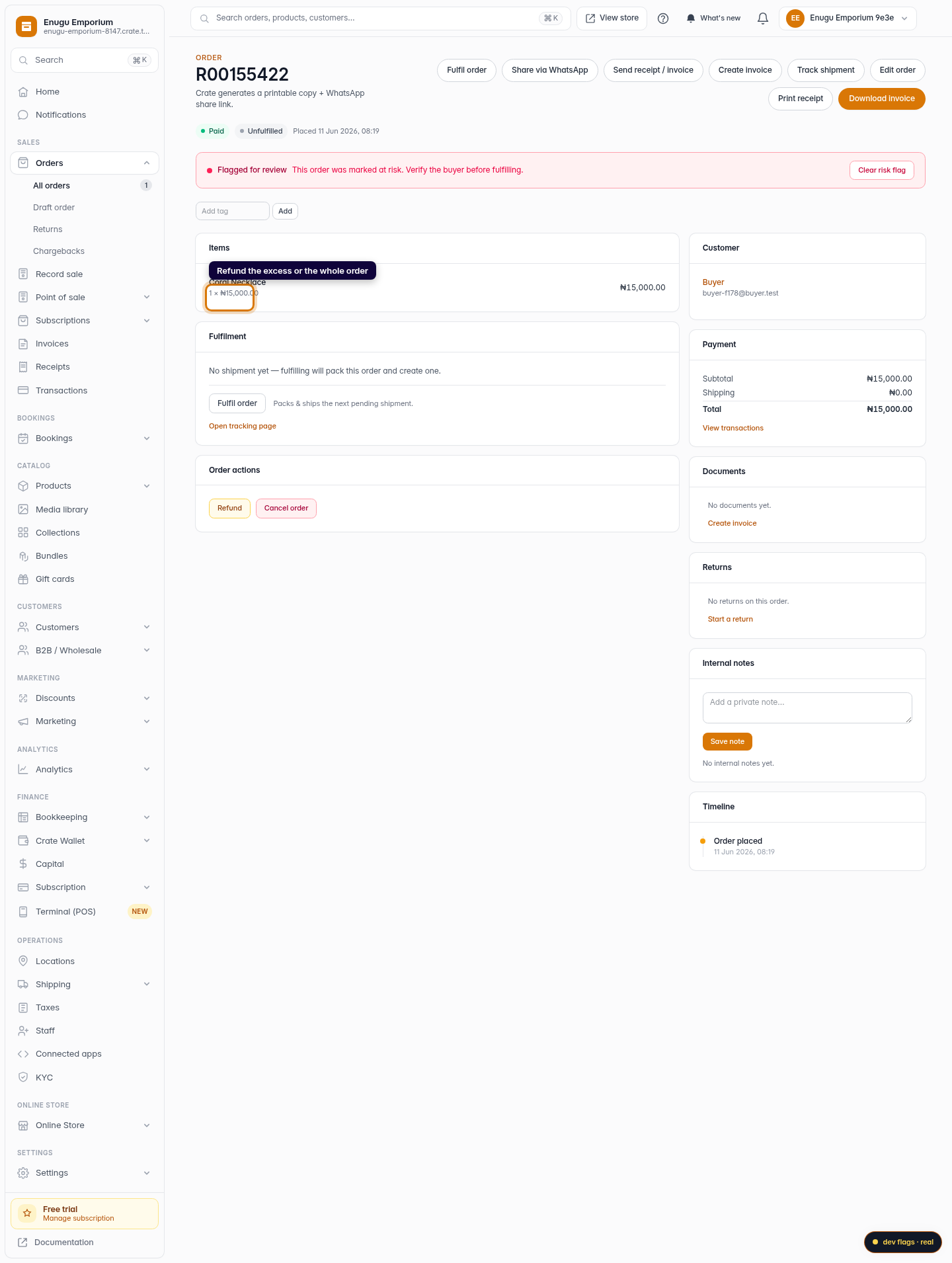 Attention orders: review, refund or fulfil: step 3 (web)